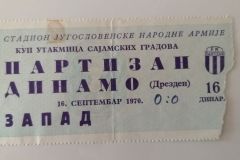 Kup sajamskih gradova 1970/71 | 16.09.1970. | Partizan - Dinamo (Drezden) 0:0