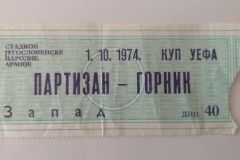 Kup UEFA 1974/75 | 01.10.1974. | Partizan - Gornjik 3:0