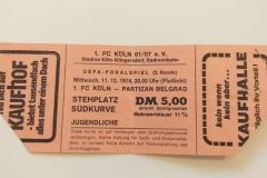 Kup UEFA 1974/75 | 11.12.1974. | Keln  - Partizan 5:1