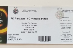 Liga Evrope | 15.02.2018. | Partizan - Viktorija Plzen 1:1